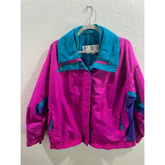 Vintage Columbia Bugaboo Radial Sleeve Ski Jacket Women’s XL – Pink & Teal 90s - Picture 6 of 11